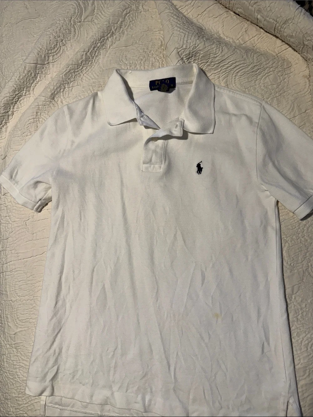 Ralph Lauren Kids White Polo with Navy Pony